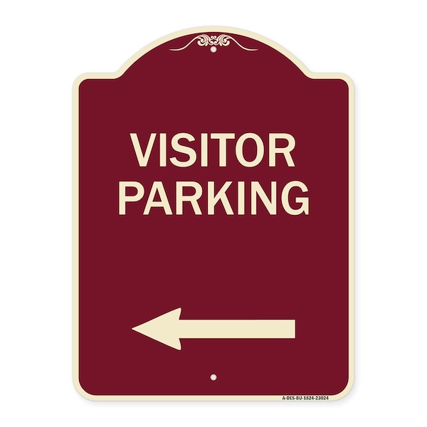 Signmission Reserved Parking Visitor Parking Arrow Pointing Left Heavy-Gauge Alum Sign, 24" x 18", BU-1824-23024 A-DES-BU-1824-23024 - main